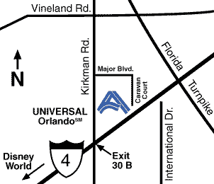 AmeriSuites Orlando Universal Studios Escape Map