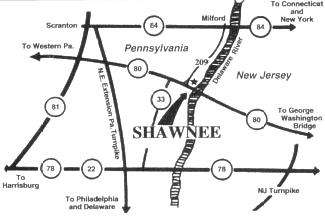 The Shawnee Inn and Golf Resort Poconos Map
